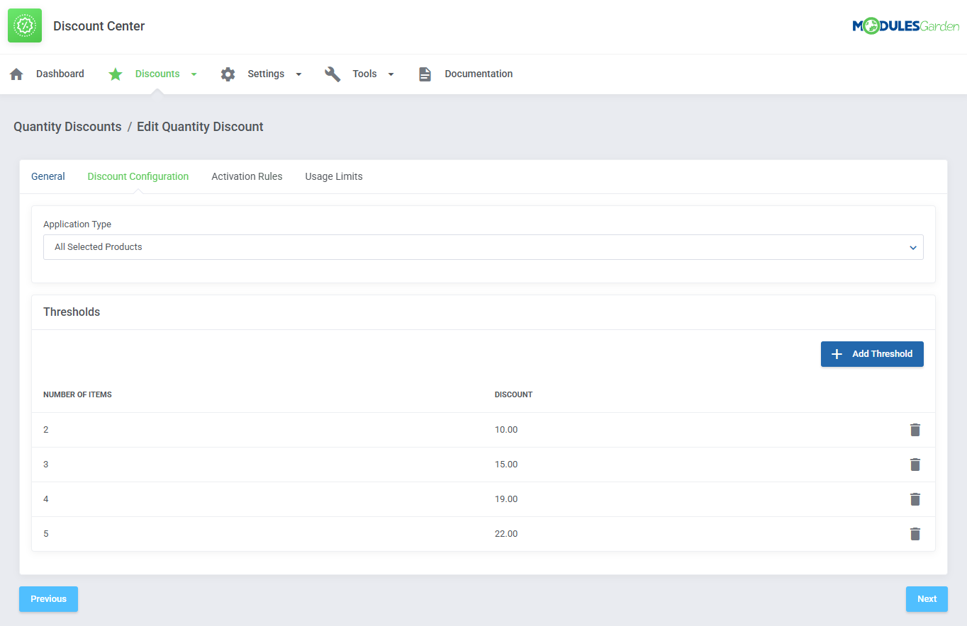 Discount Center For WHMCS: Module Screenshot 16