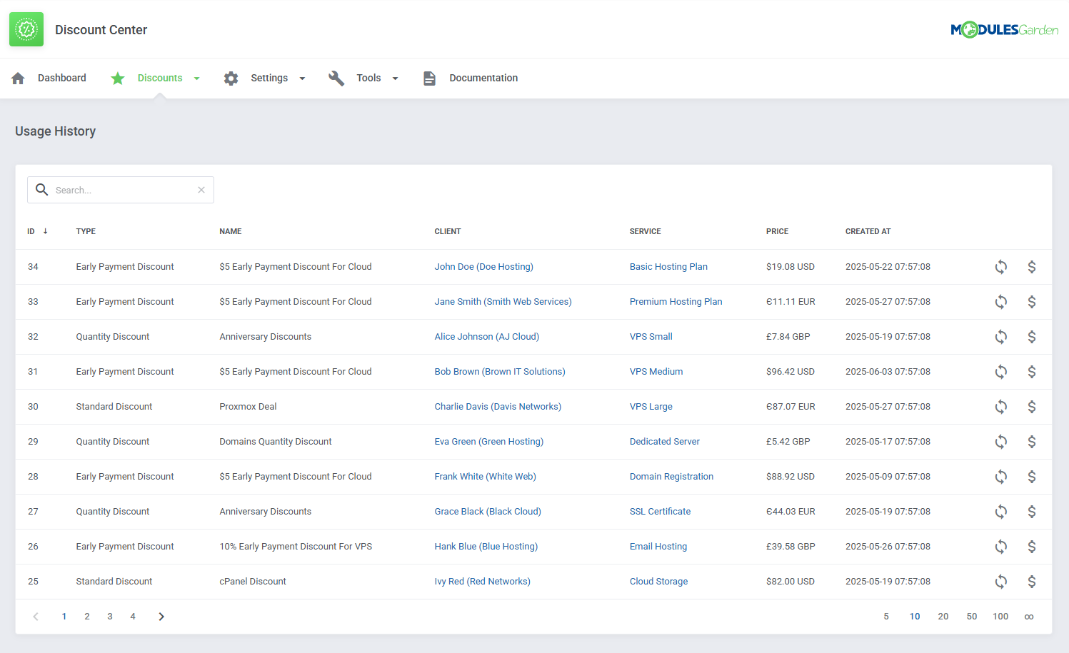 Discount Center For WHMCS: Module Screenshot 25