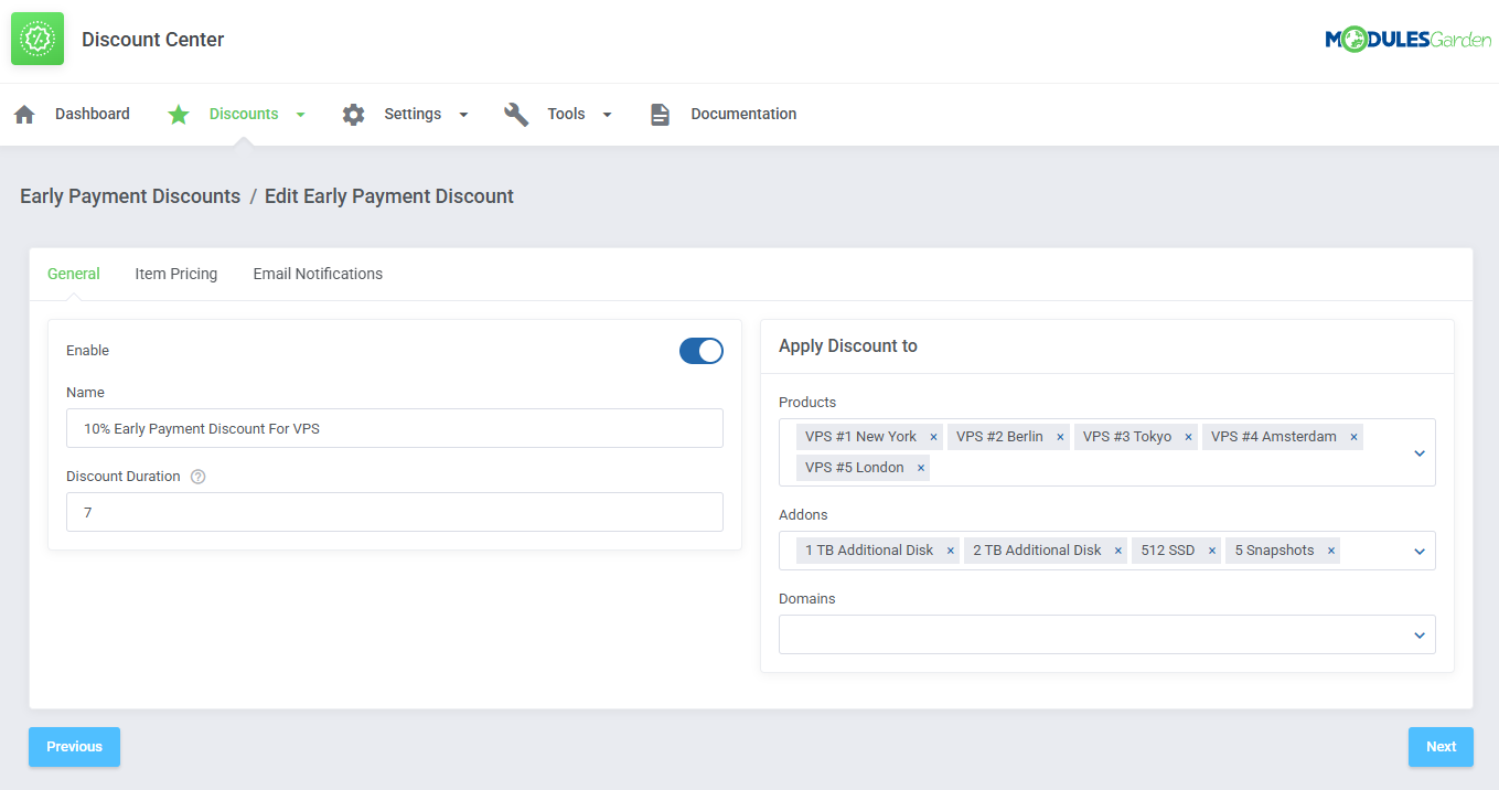 Discount Center For WHMCS: Module Screenshot 20