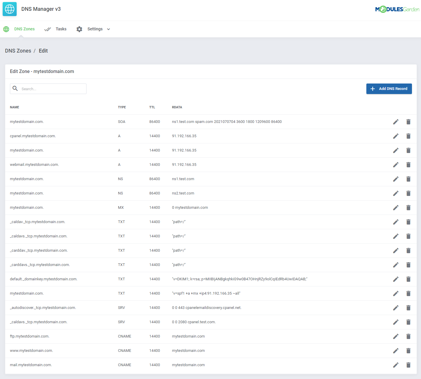 DNS Manager For WHMCS: Module Screenshot 16