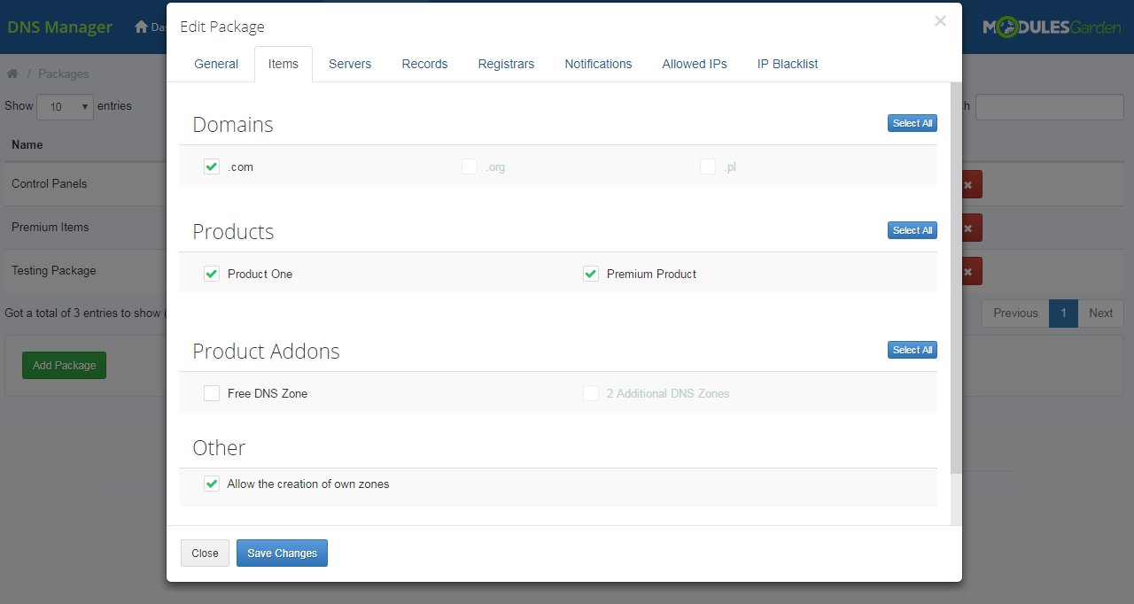 DNS Manager For WHMCS: Module Screenshot 28