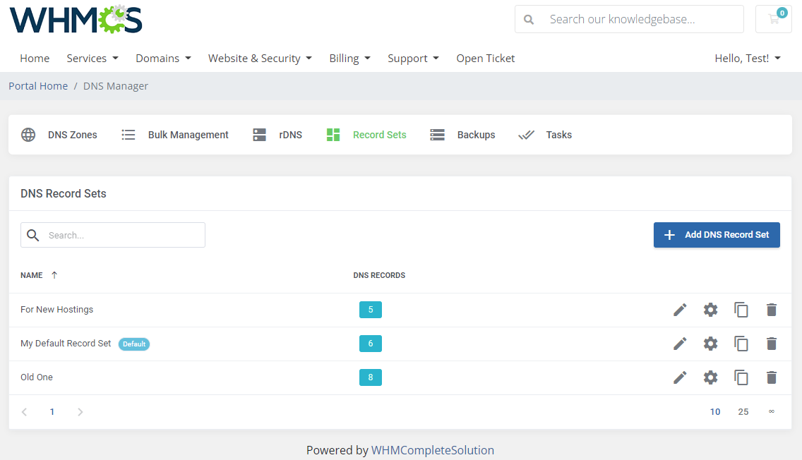 DNS Manager For WHMCS: Module Screenshot 8