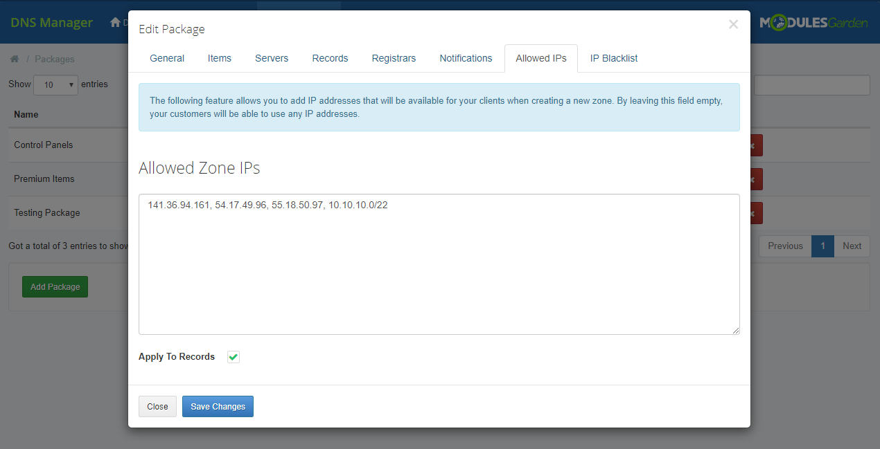 DNS Manager For WHMCS: Module Screenshot 33