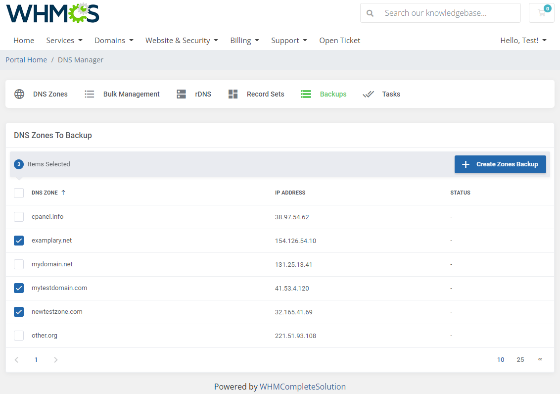DNS Manager For WHMCS: Module Screenshot 13