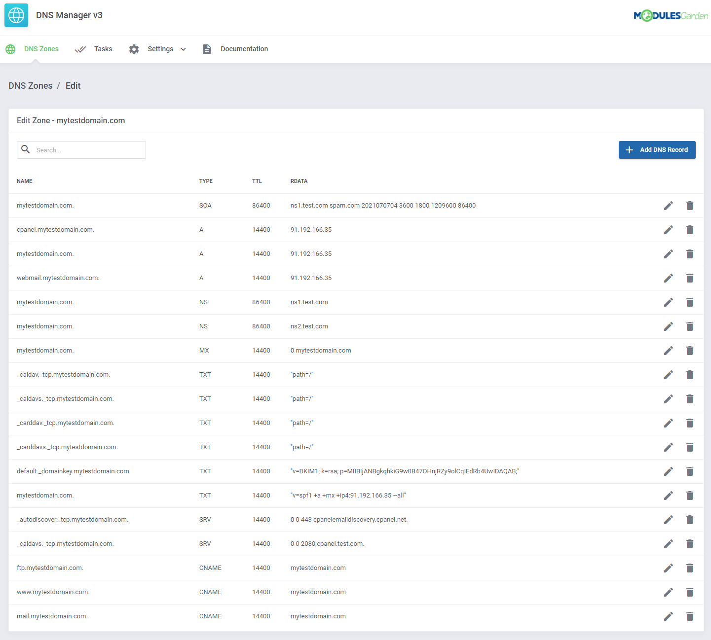 DNS Manager For WHMCS: Module Screenshot 18