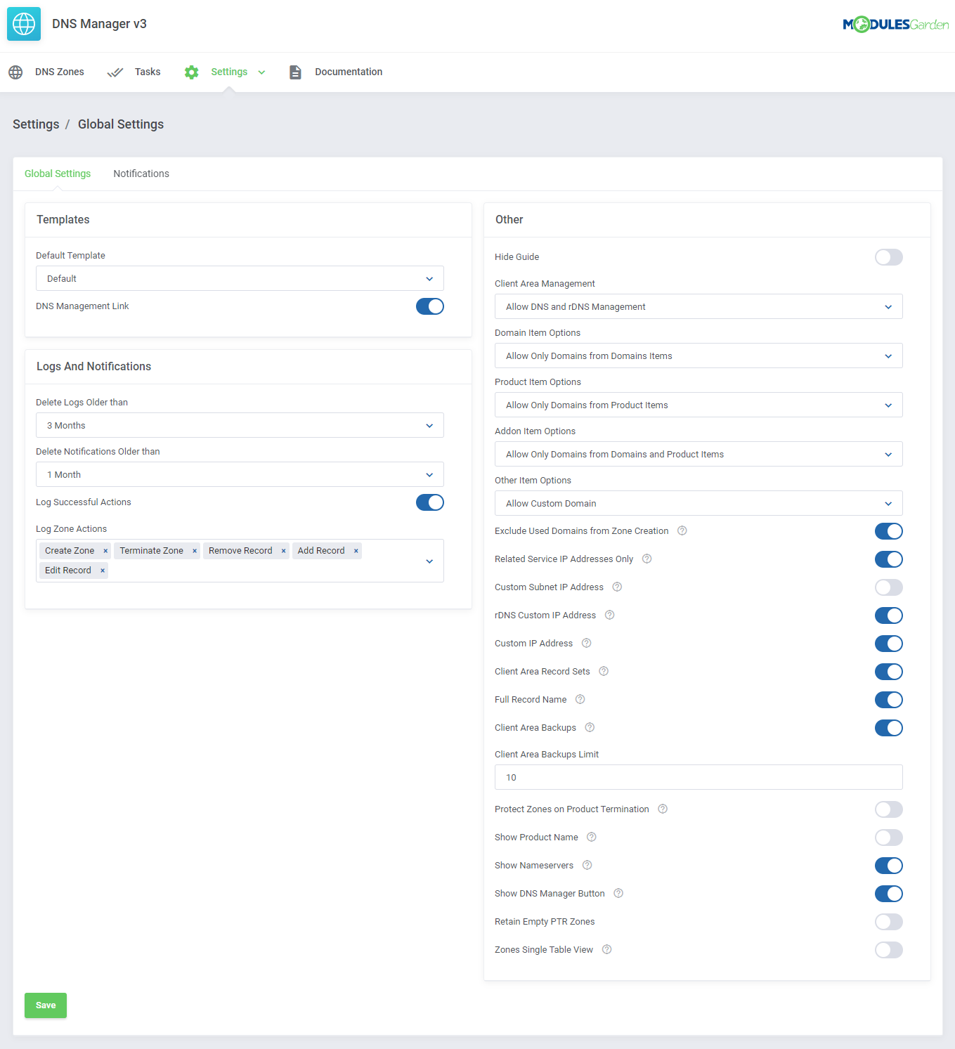 DNS Manager For WHMCS: Module Screenshot 21