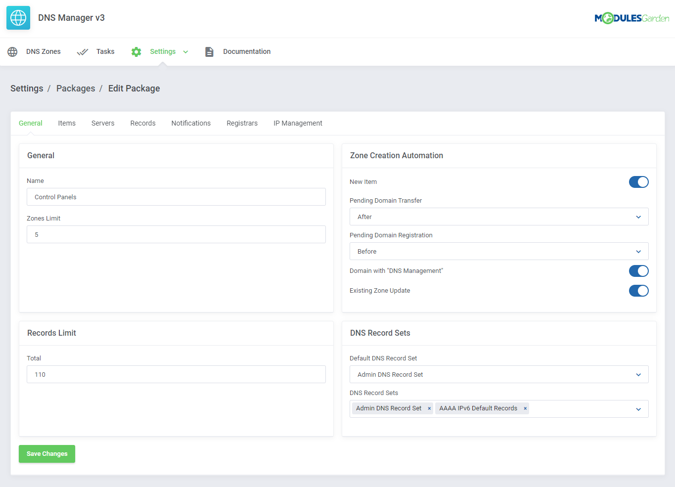 DNS Manager For WHMCS: Module Screenshot 25