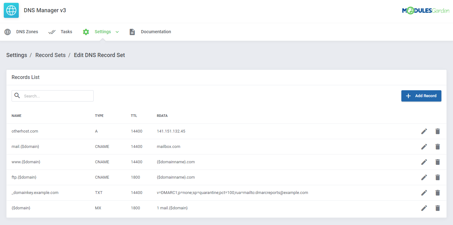 DNS Manager For WHMCS: Module Screenshot 36