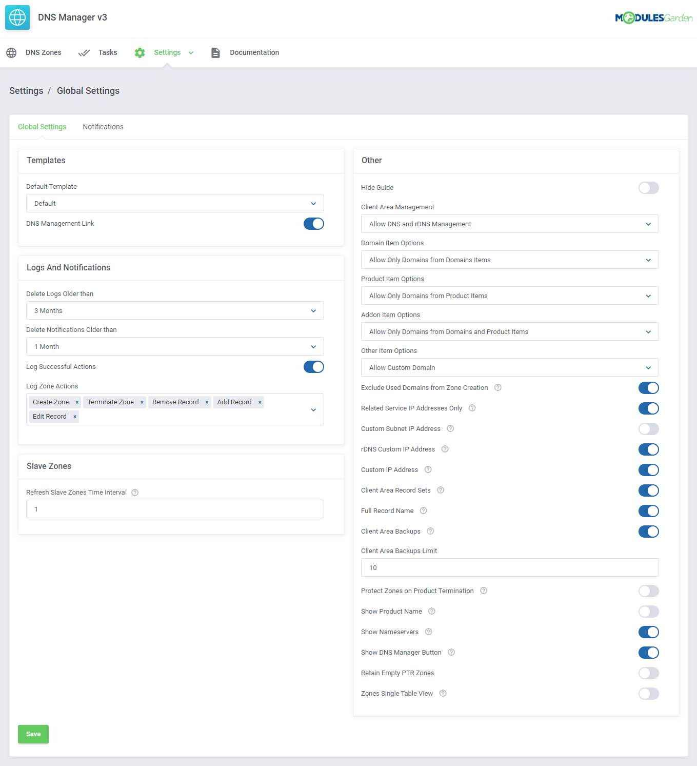 DNS Manager For WHMCS: Module Screenshot 21