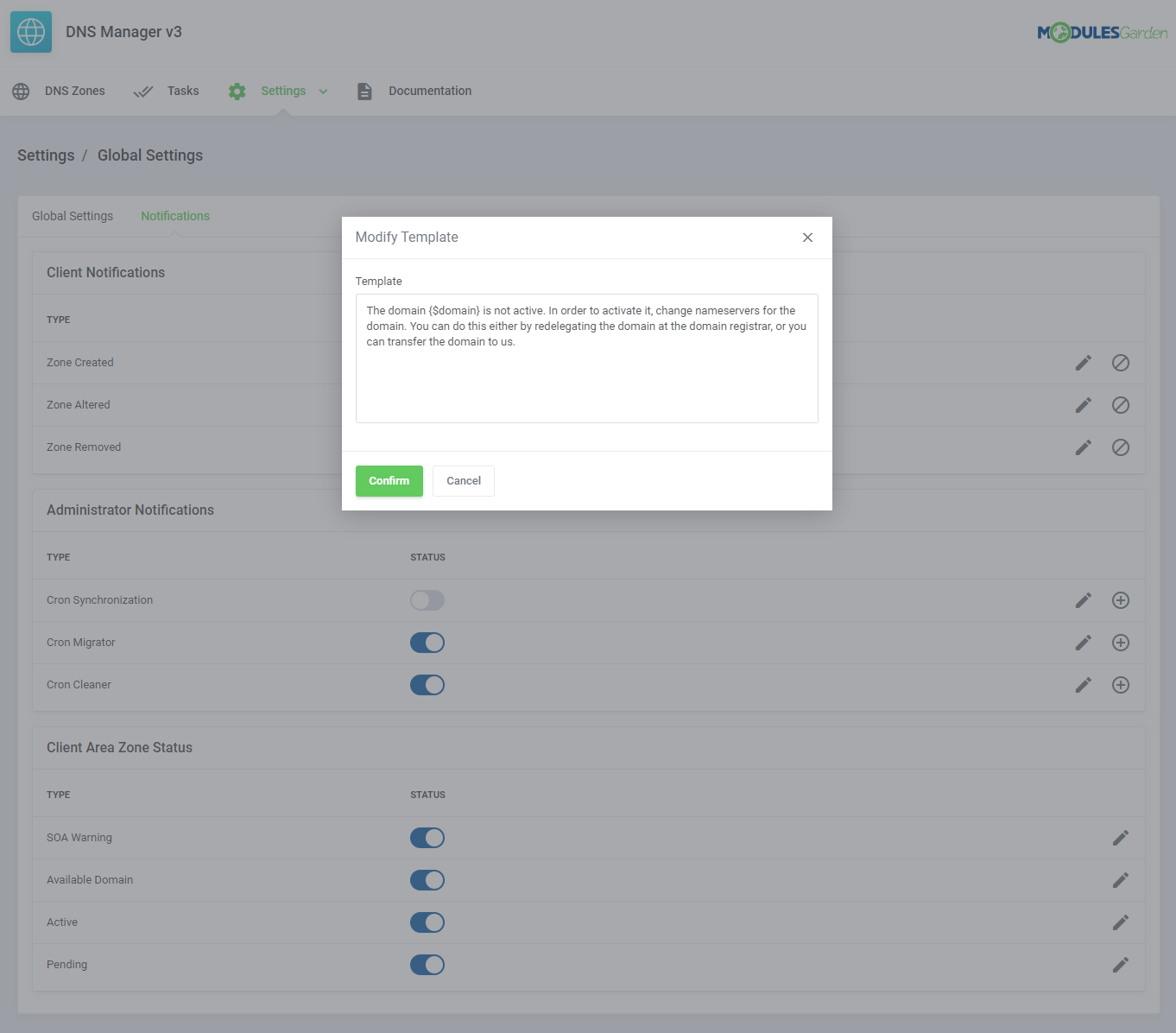 DNS Manager For WHMCS: Module Screenshot 23