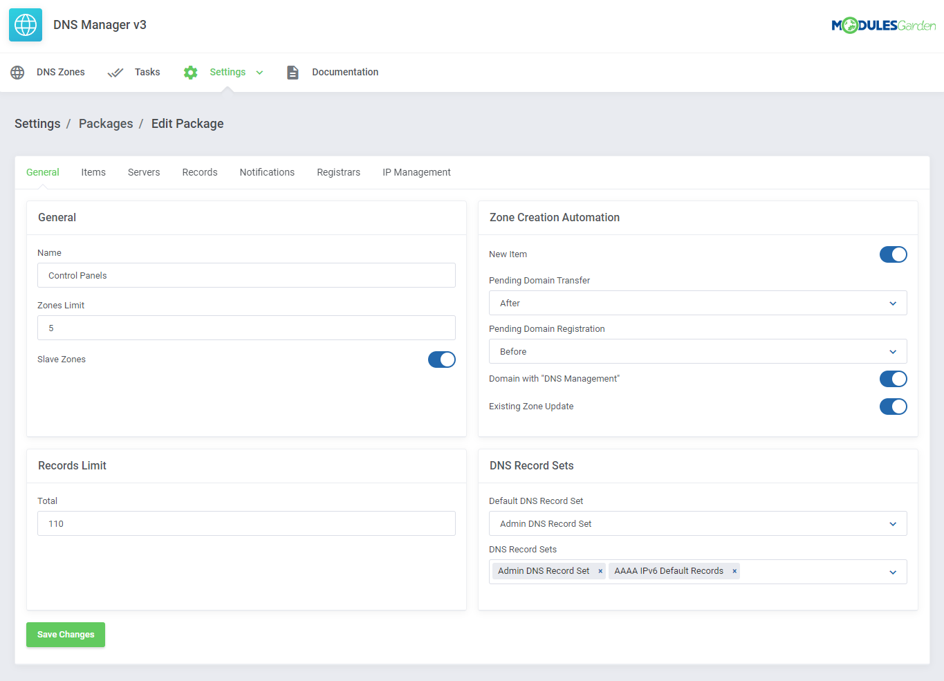 DNS Manager For WHMCS: Module Screenshot 25