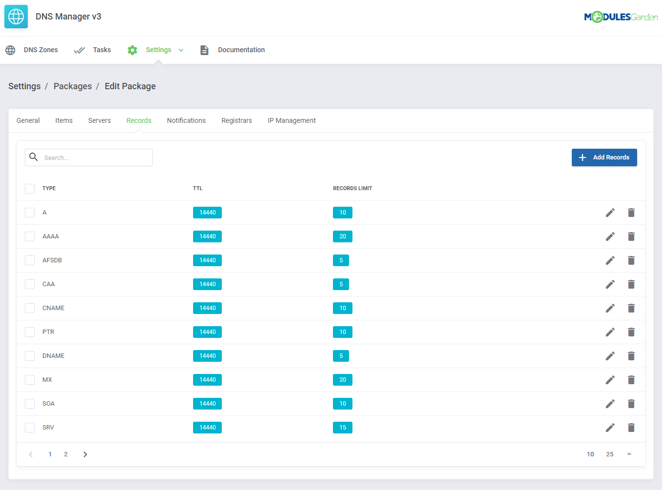 DNS Manager For WHMCS: Module Screenshot 28