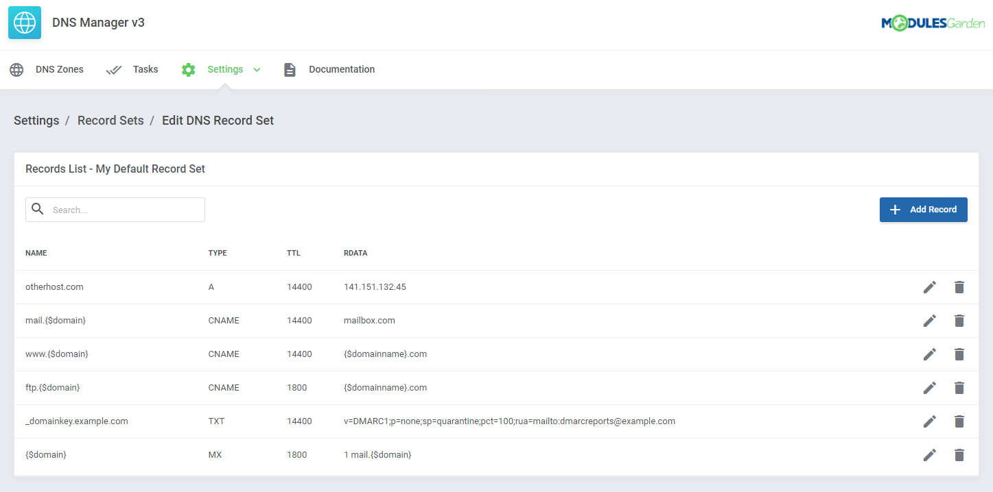 DNS Manager For WHMCS: Module Screenshot 36