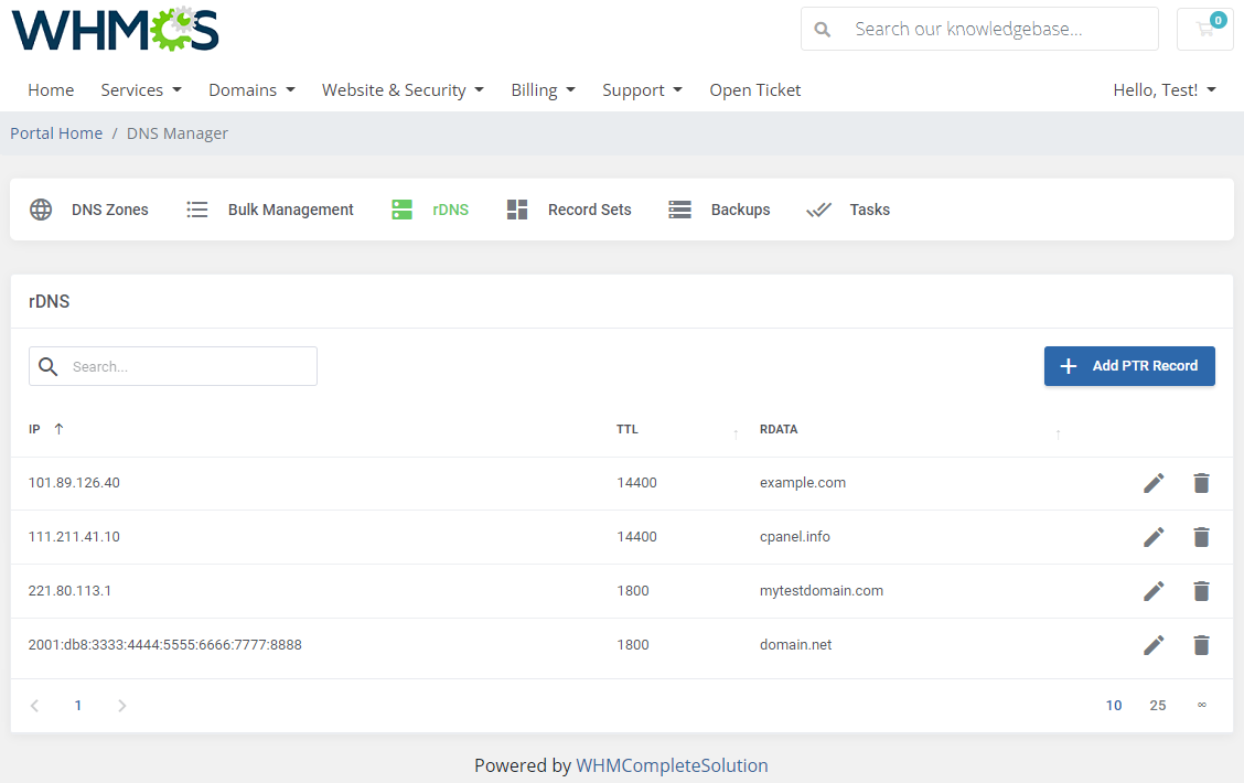 DNS Manager For WHMCS: Module Screenshot 8