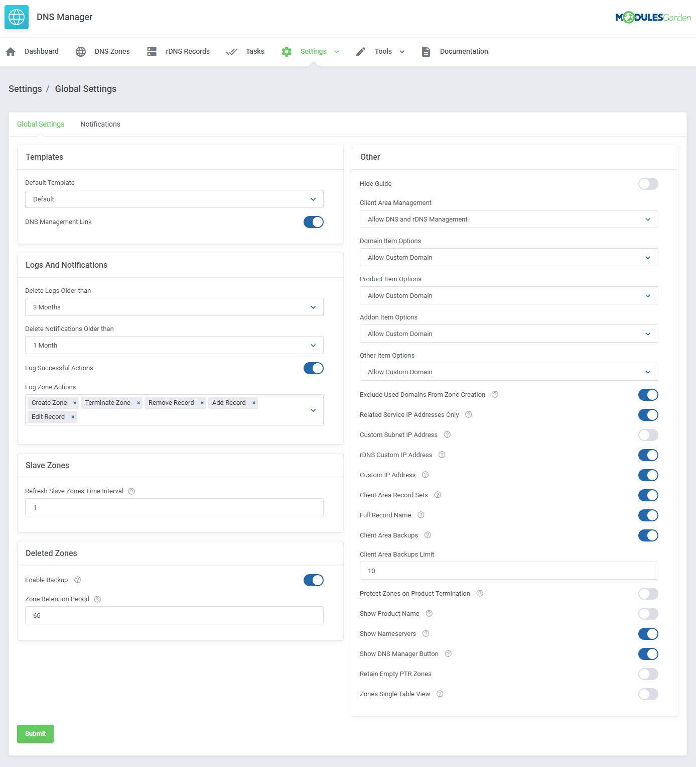 DNS Manager For WHMCS: Module Screenshot 22