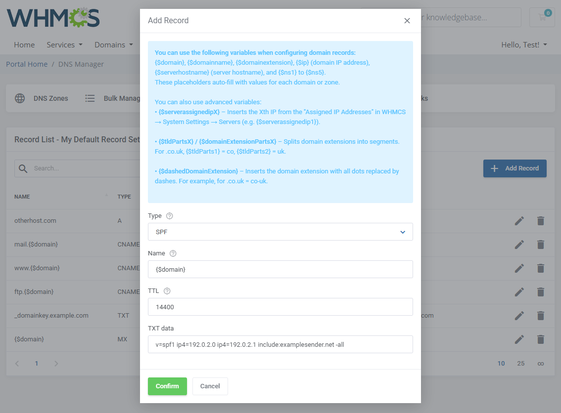 DNS Manager For WHMCS: Module Screenshot 11