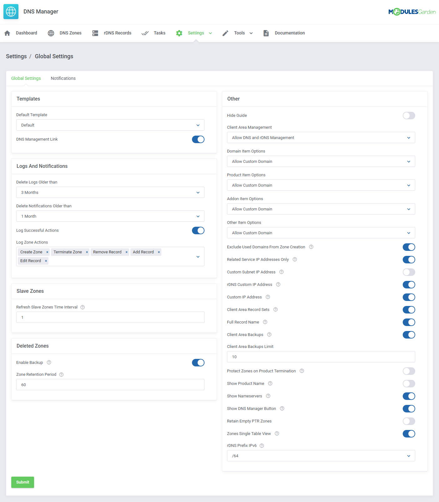 DNS Manager For WHMCS: Module Screenshot 23