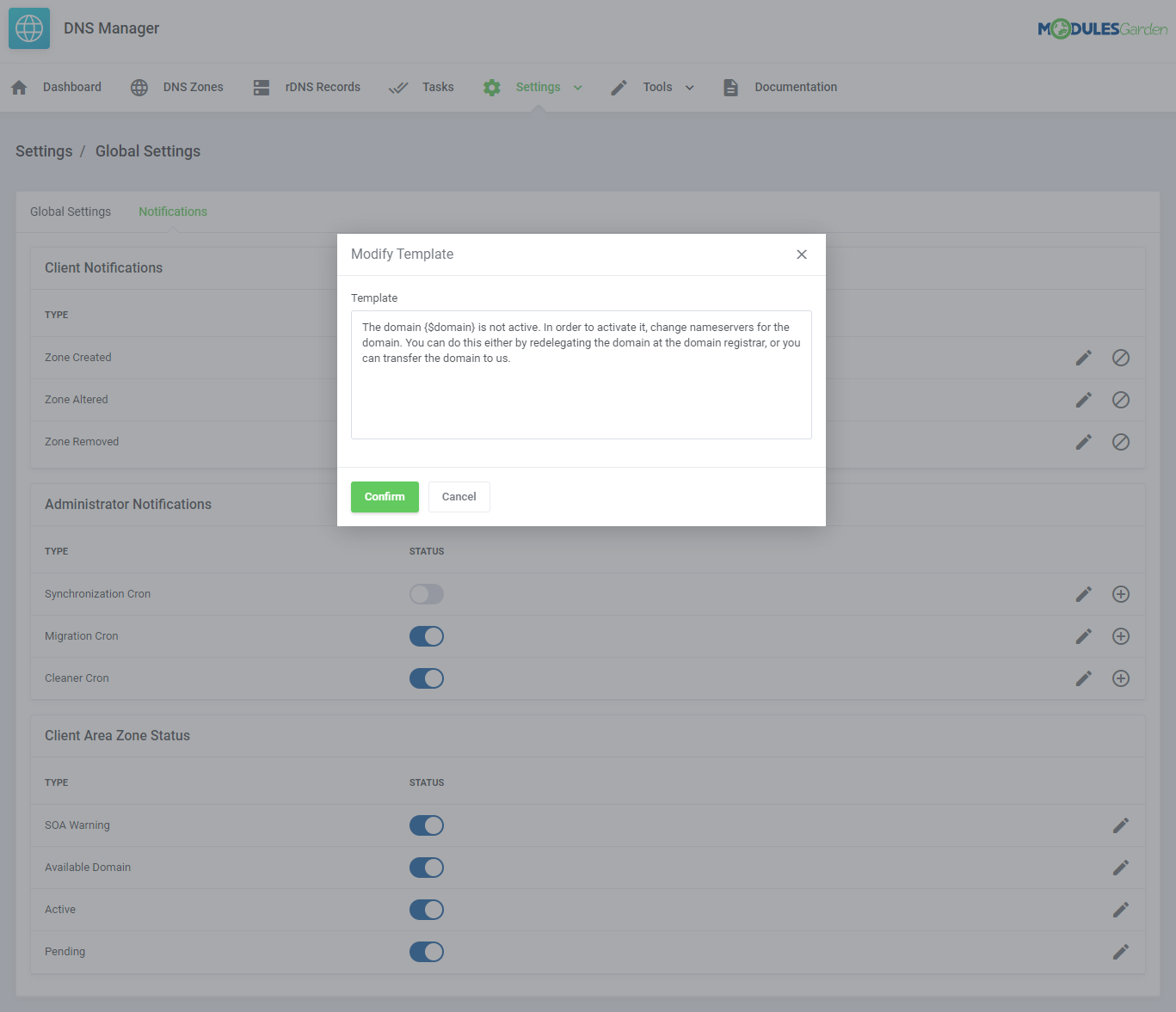 DNS Manager For WHMCS: Module Screenshot 25