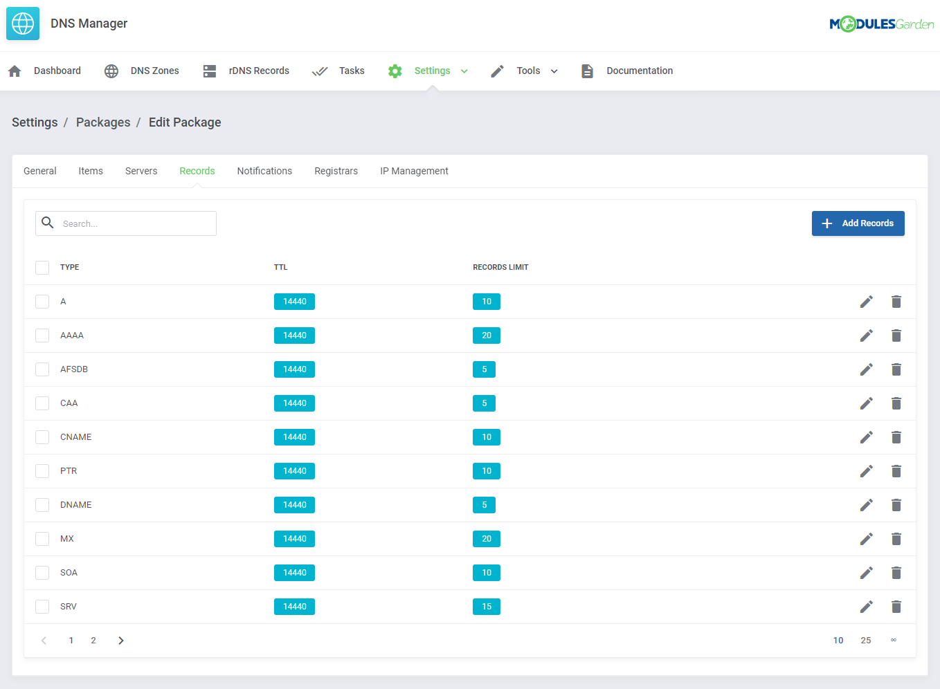 DNS Manager For WHMCS: Module Screenshot 30