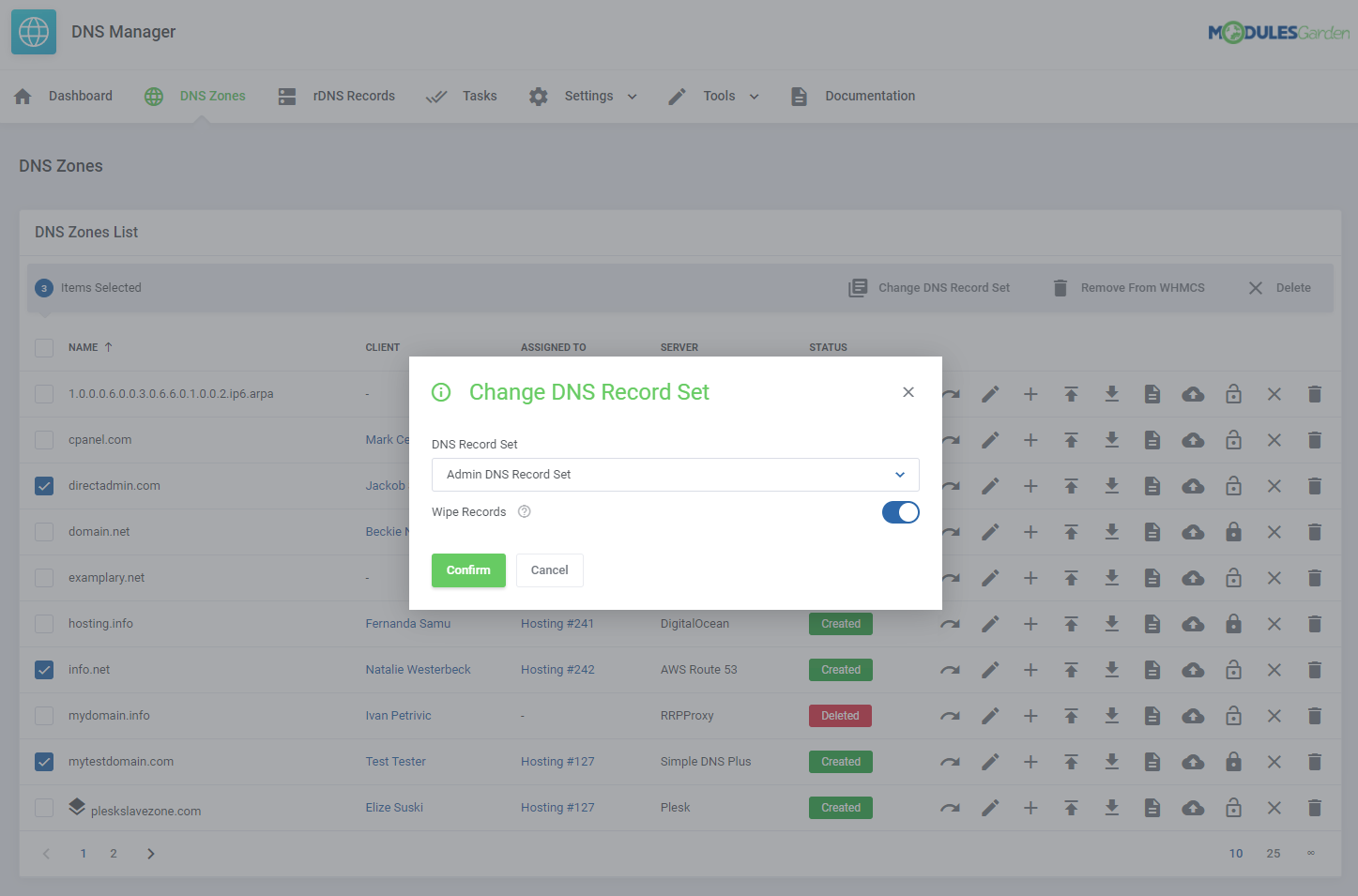DNS Manager For WHMCS: Module Screenshot 17