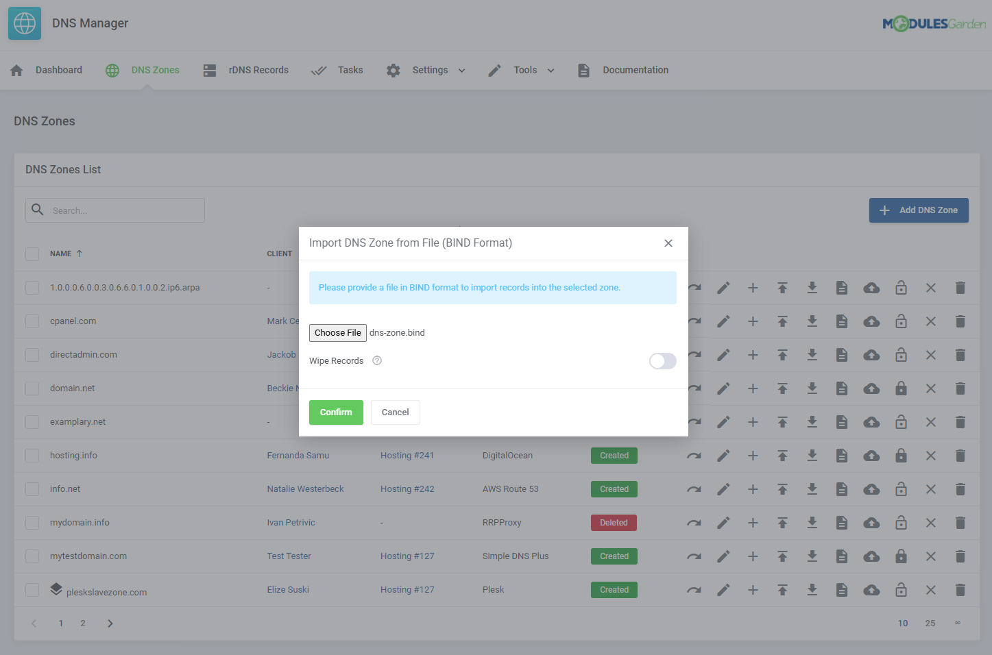 DNS Manager For WHMCS: Module Screenshot 19