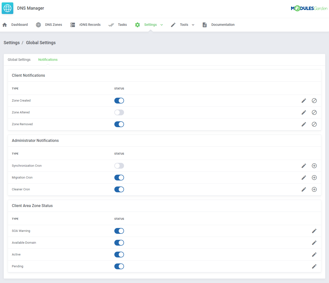 DNS Manager For WHMCS: Module Screenshot 24