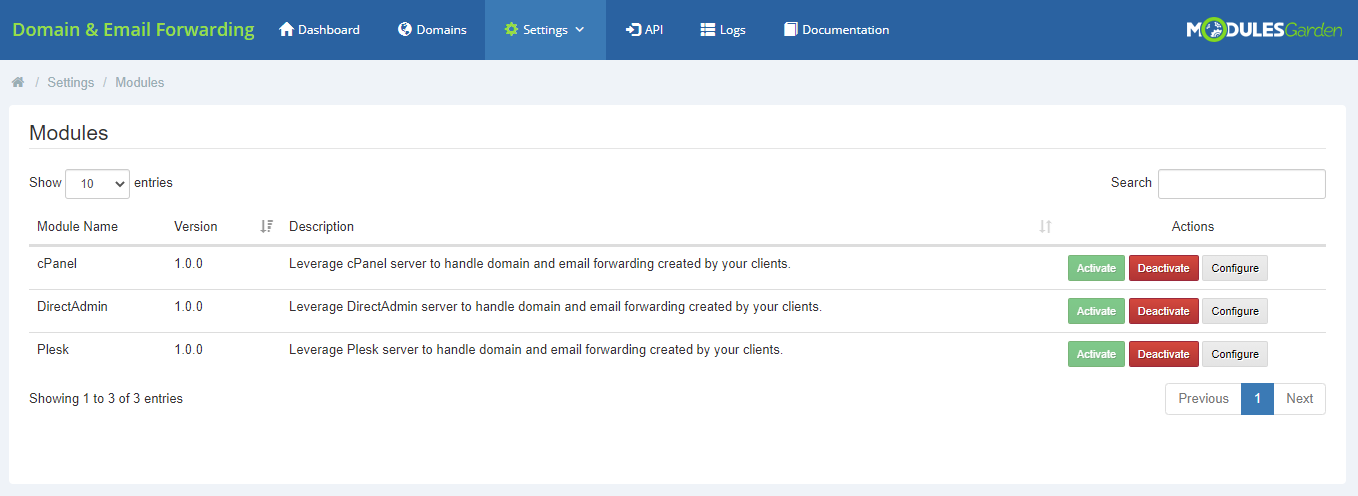 Domain & Email Forwarding For WHMCS: Module Screenshot 10