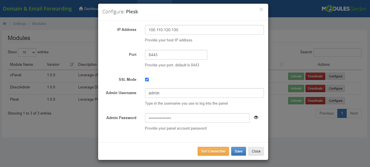 Domain & Email Forwarding For WHMCS: Module Screenshot 13