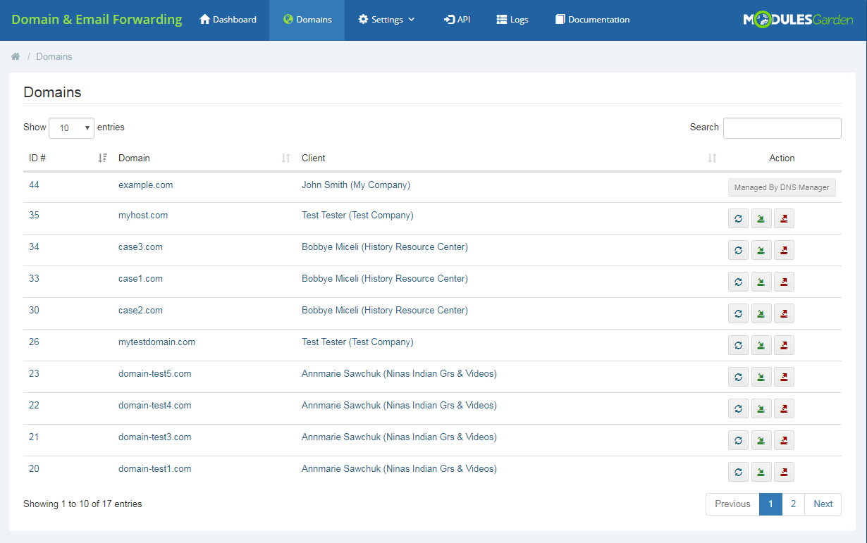 Domain & Email Forwarding For WHMCS: Module Screenshot 3