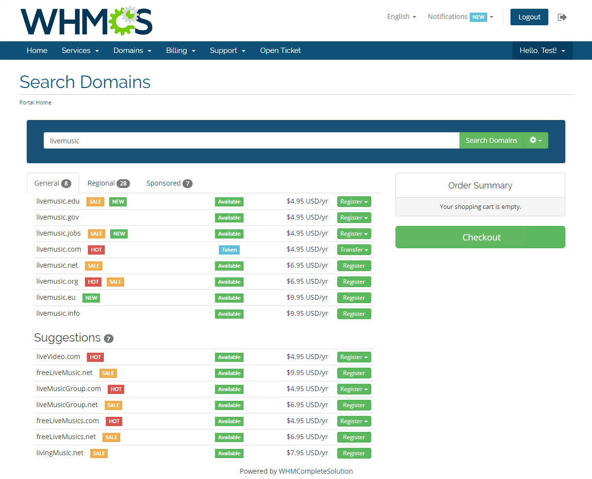 Domain Orders Extended For WHMCS: Module Screenshot 5