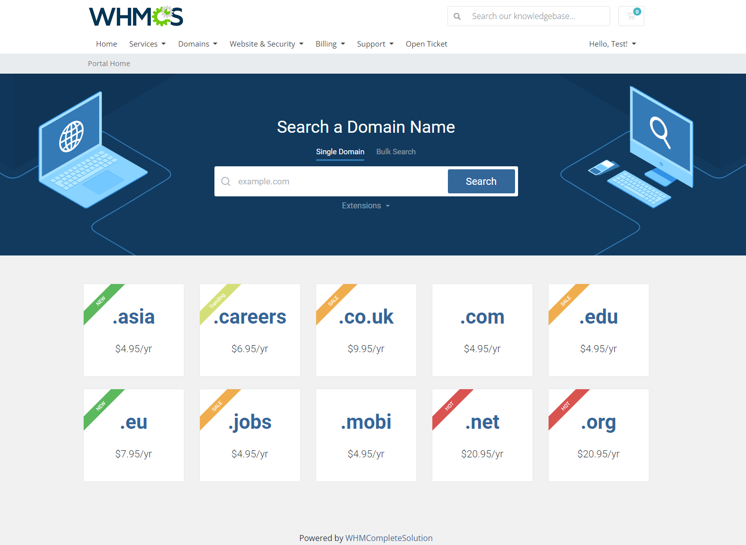 Domain Orders Extended For WHMCS: Module Screenshot 1