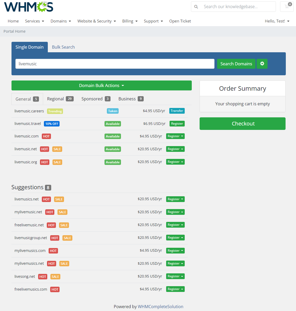 Domain Orders Extended For WHMCS: Module Screenshot 5