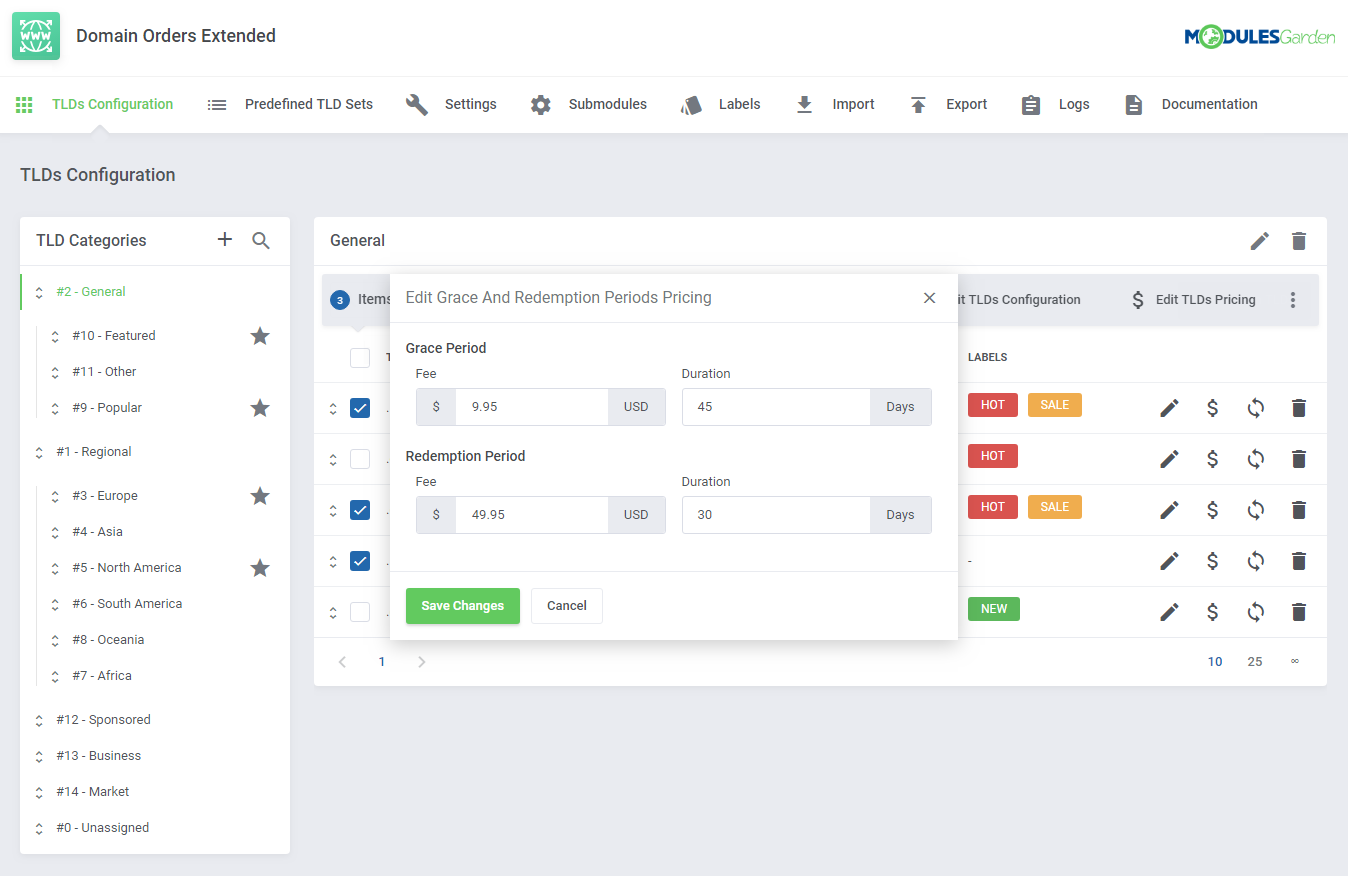Domain Orders Extended For WHMCS: Module Screenshot 13