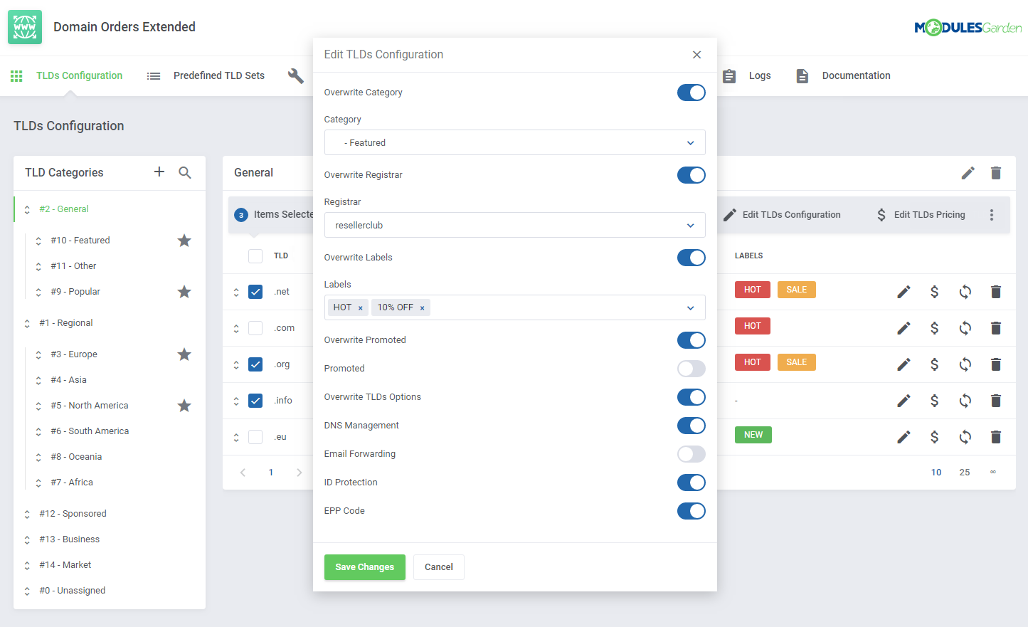 Domain Orders Extended For WHMCS: Module Screenshot 11