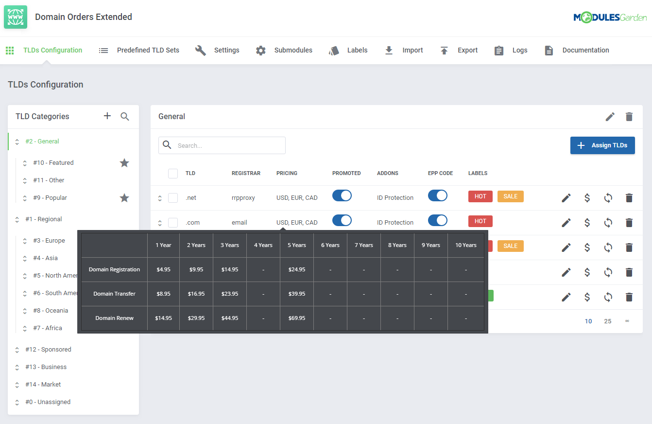 Domain Orders Extended For WHMCS: Module Screenshot 14