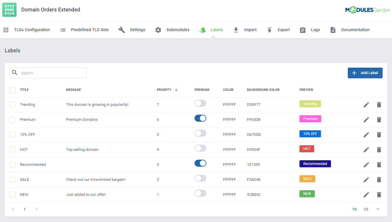 Domain Orders Extended For WHMCS: Module Screenshot 20
