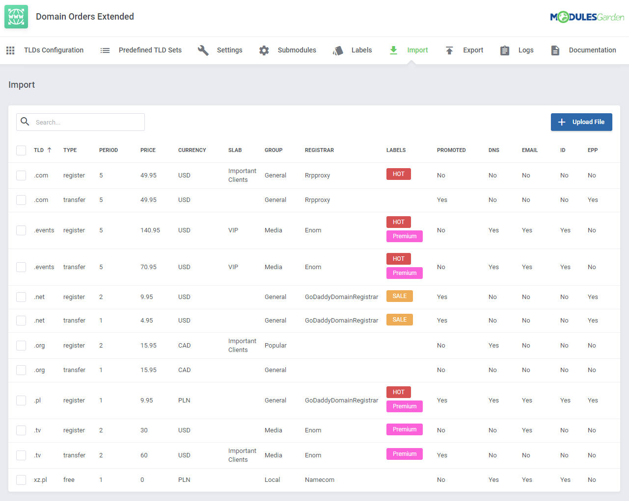 Domain Orders Extended For WHMCS: Module Screenshot 22