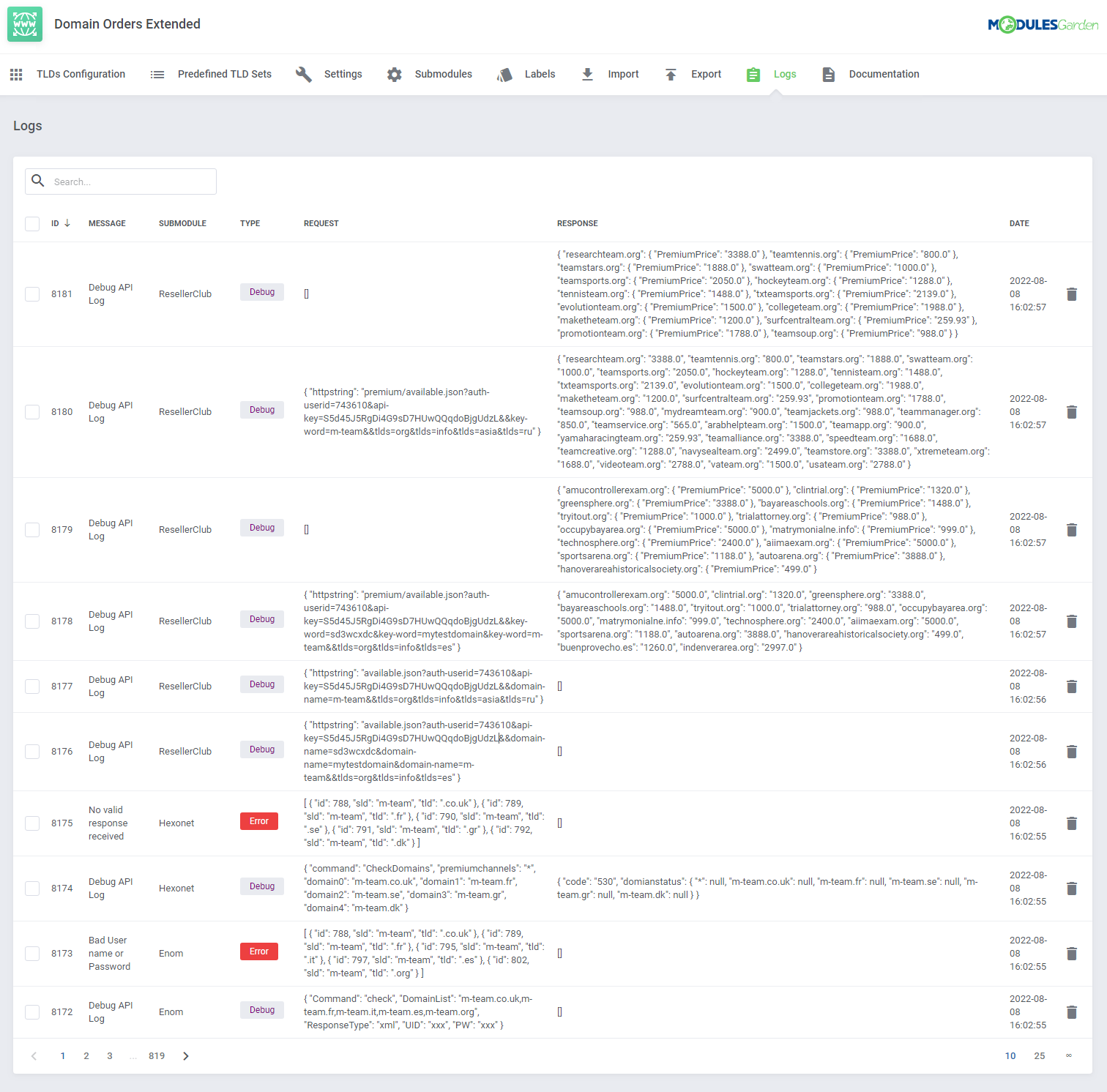 Domain Orders Extended For WHMCS: Module Screenshot 24
