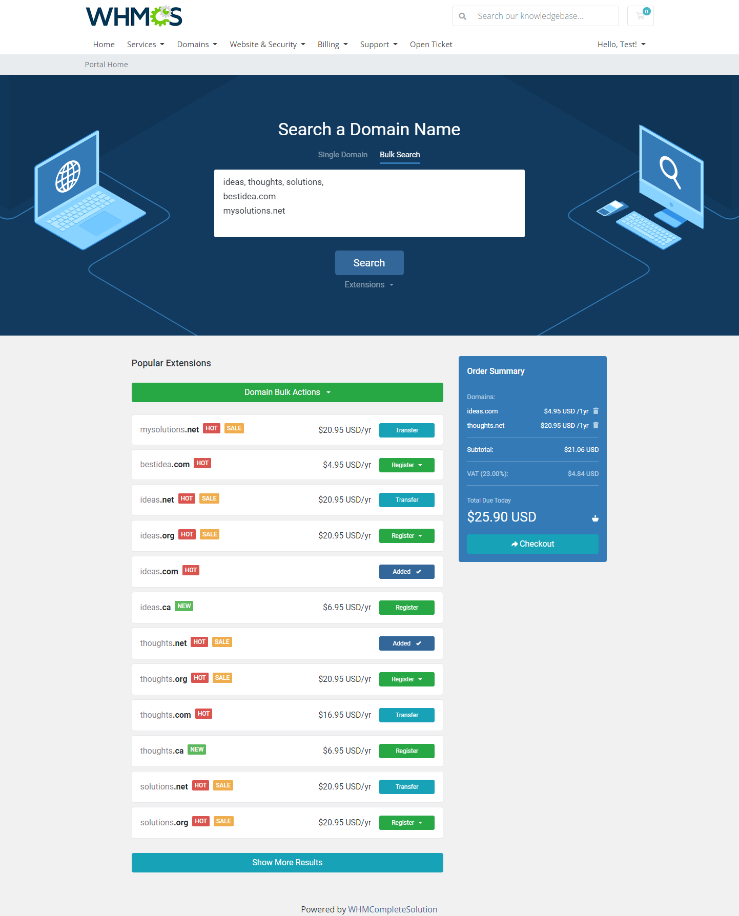 Domain Orders Extended For WHMCS: Module Screenshot 3