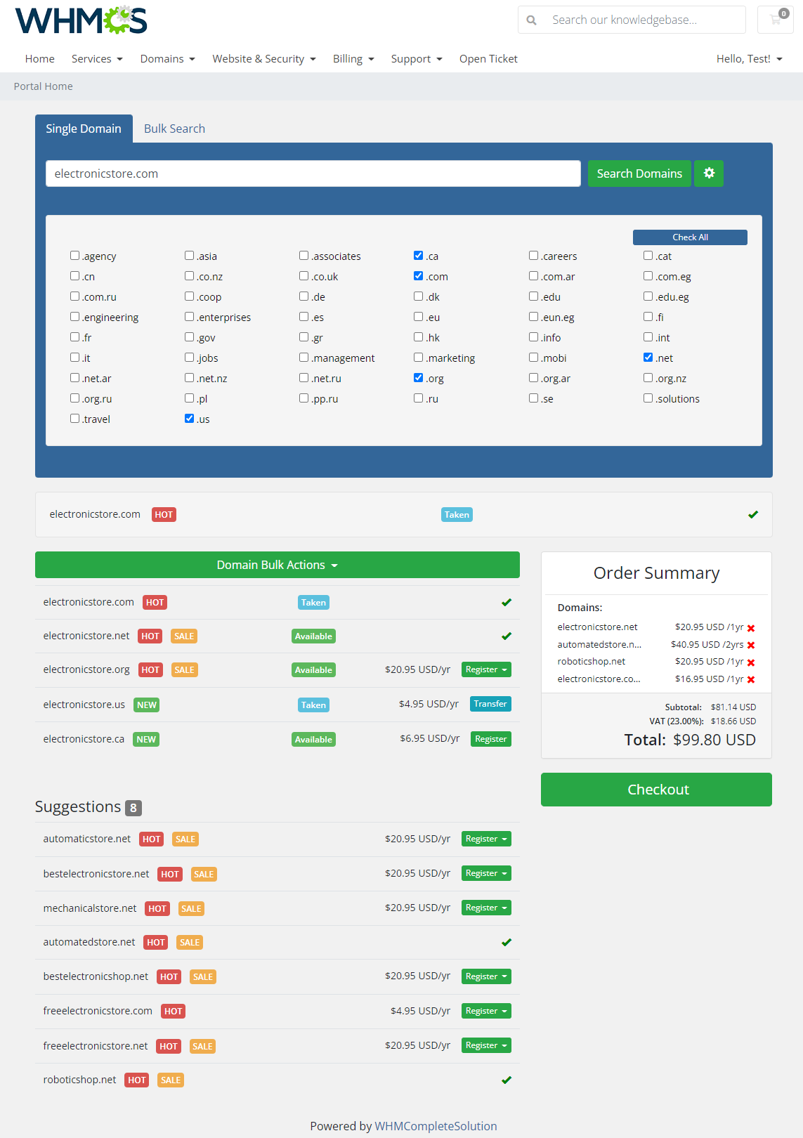 Domain Orders Extended For WHMCS: Module Screenshot 4