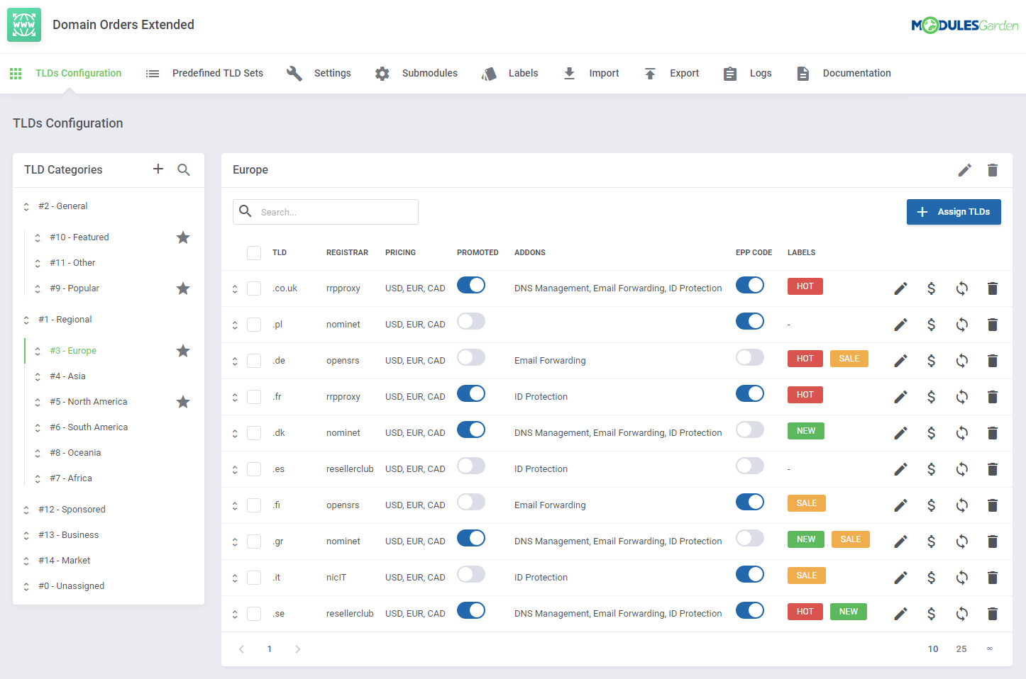Domain Orders Extended For WHMCS: Module Screenshot 7