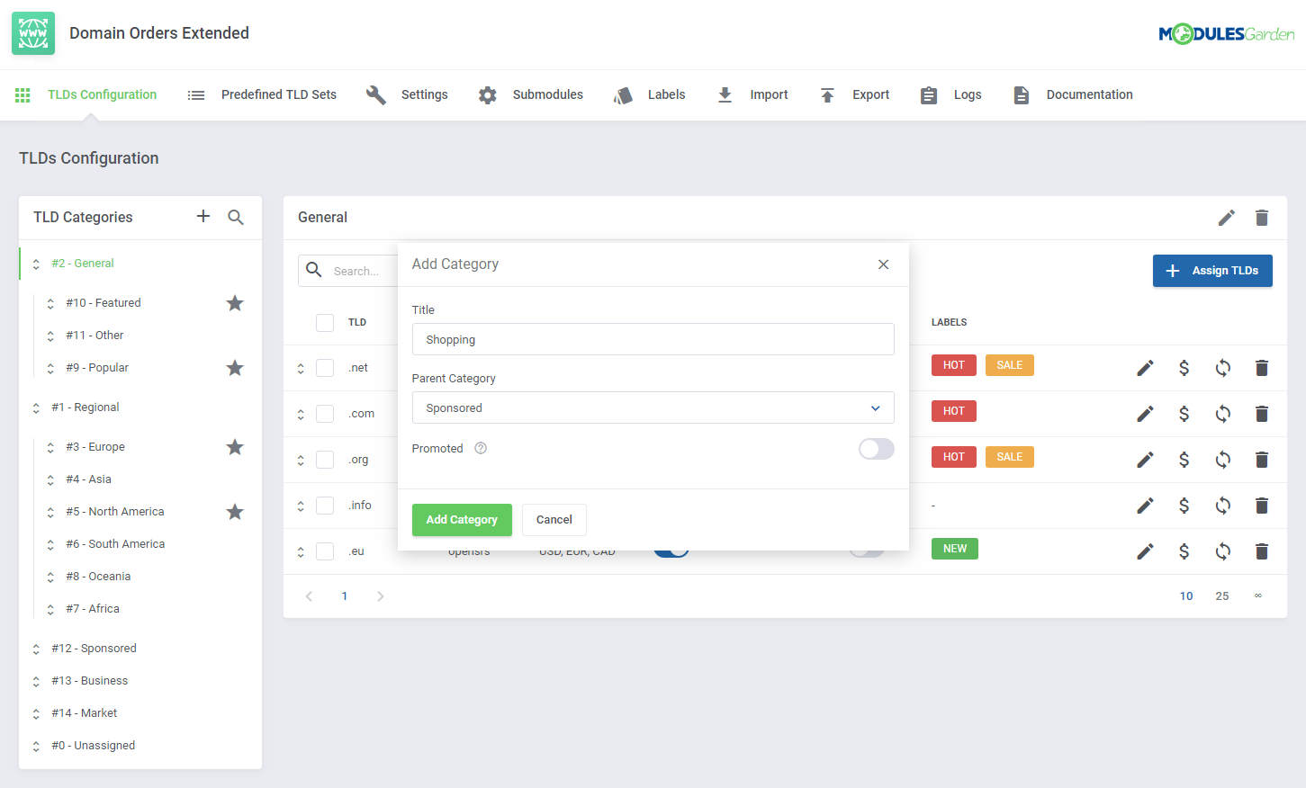 Domain Orders Extended For WHMCS: Module Screenshot 8
