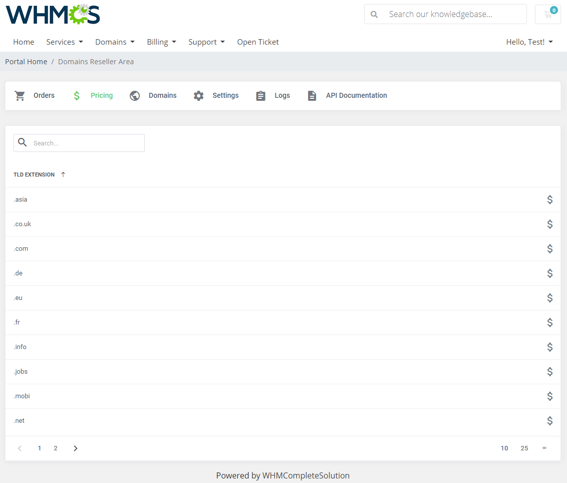 Domains Reseller For WHMCS: Module Screenshot 19