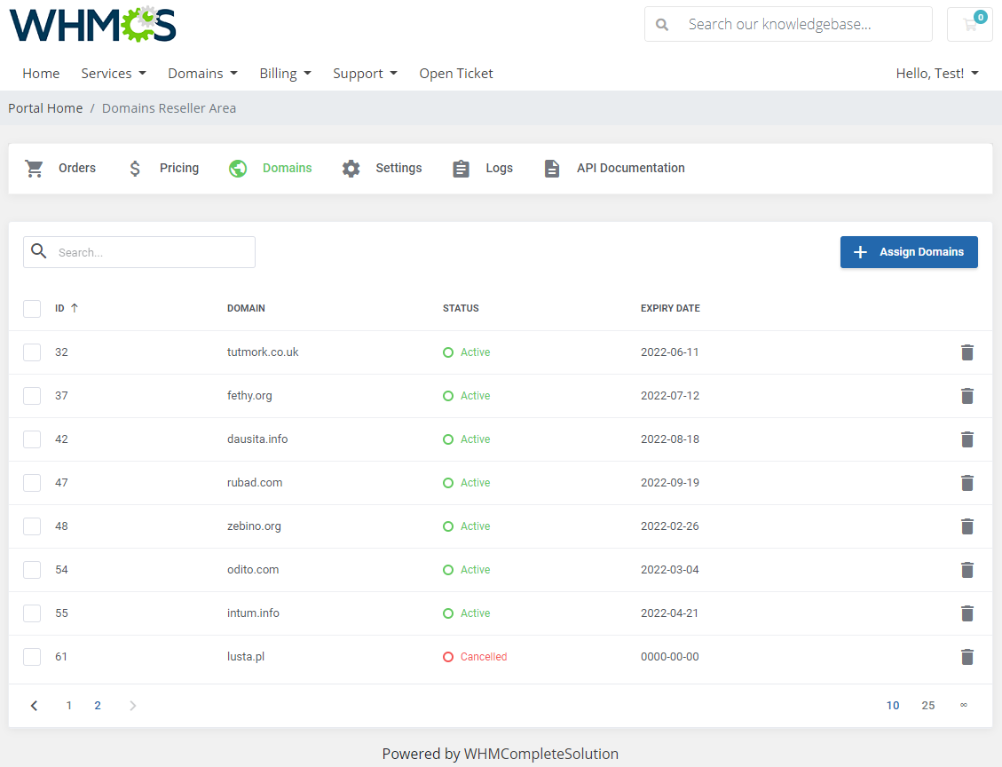 Domains Reseller For WHMCS: Module Screenshot 21