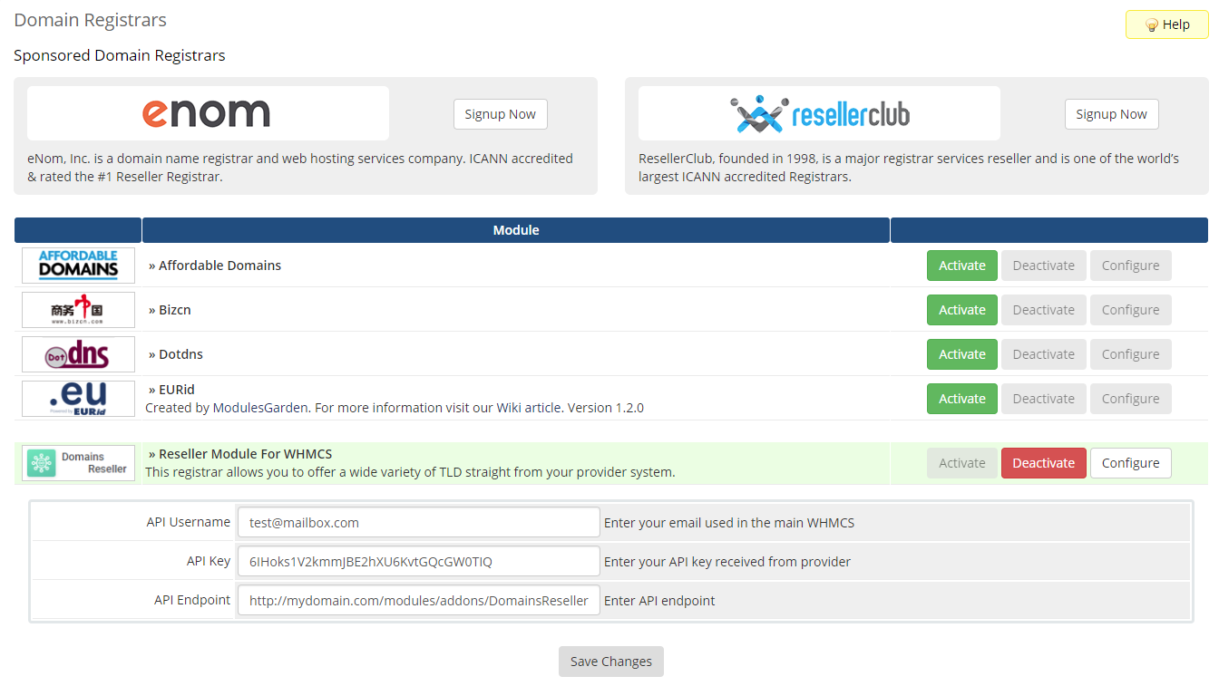 Domains Reseller For WHMCS: Module Screenshot 26