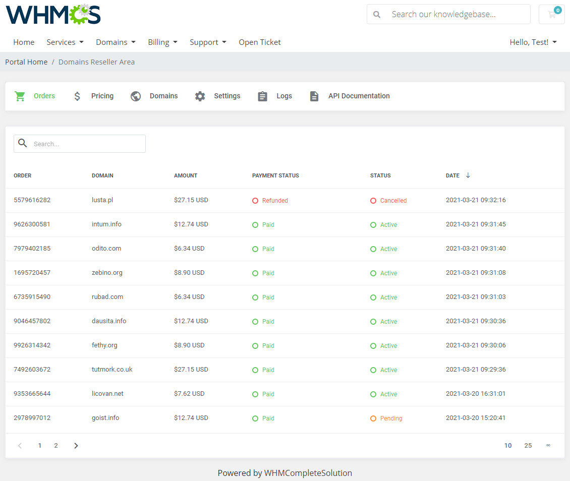 Domains Reseller For WHMCS: Module Screenshot 18