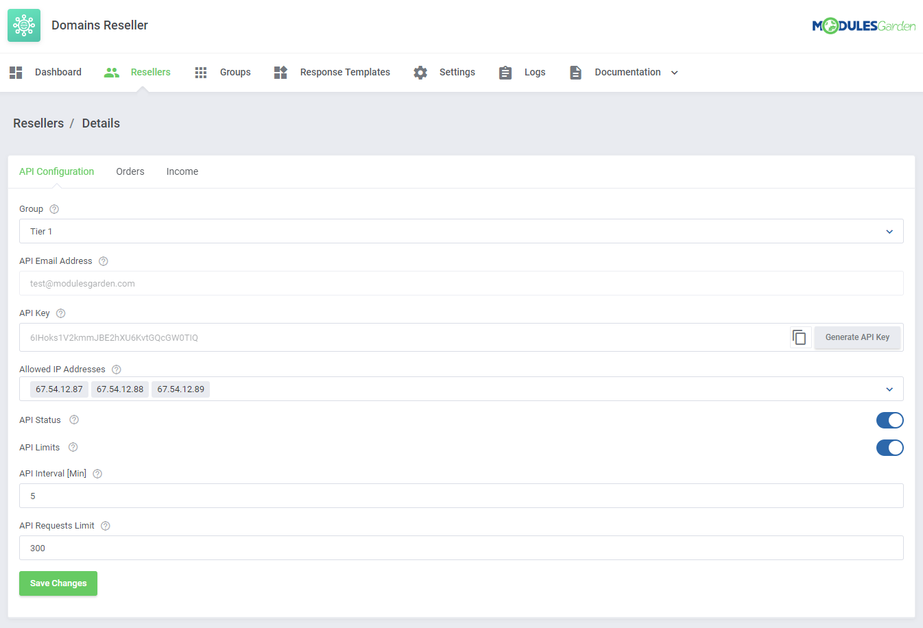 Domains Reseller For WHMCS: Module Screenshot 4