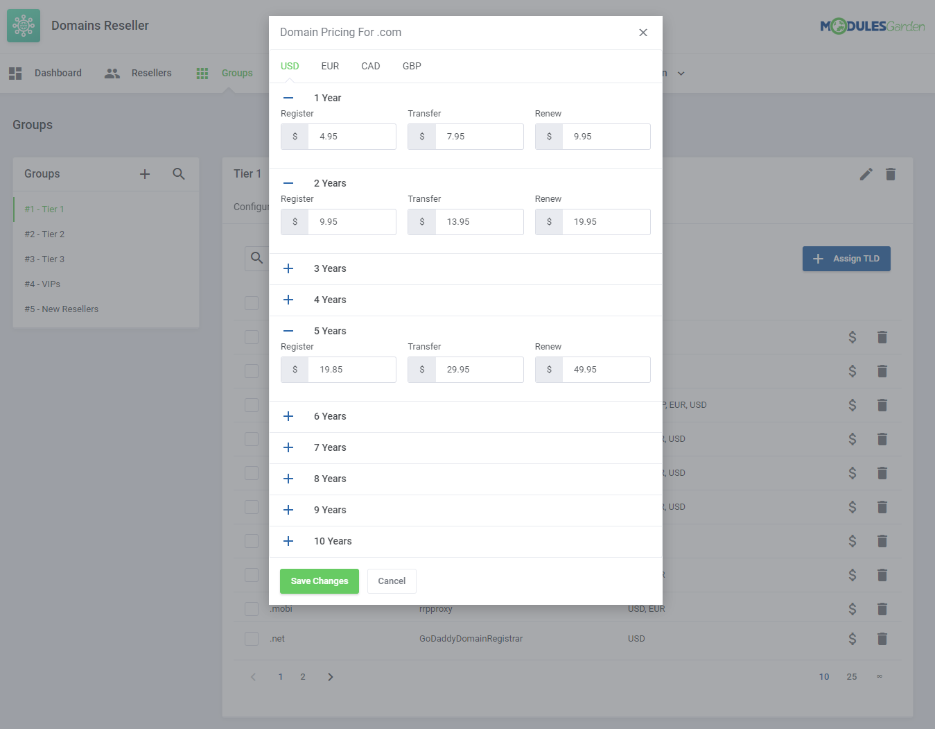 Domains Reseller For WHMCS: Module Screenshot 12