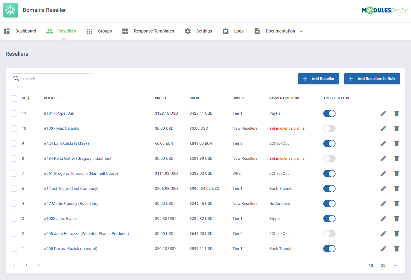 Domains Reseller For WHMCS: Module Screenshot 2