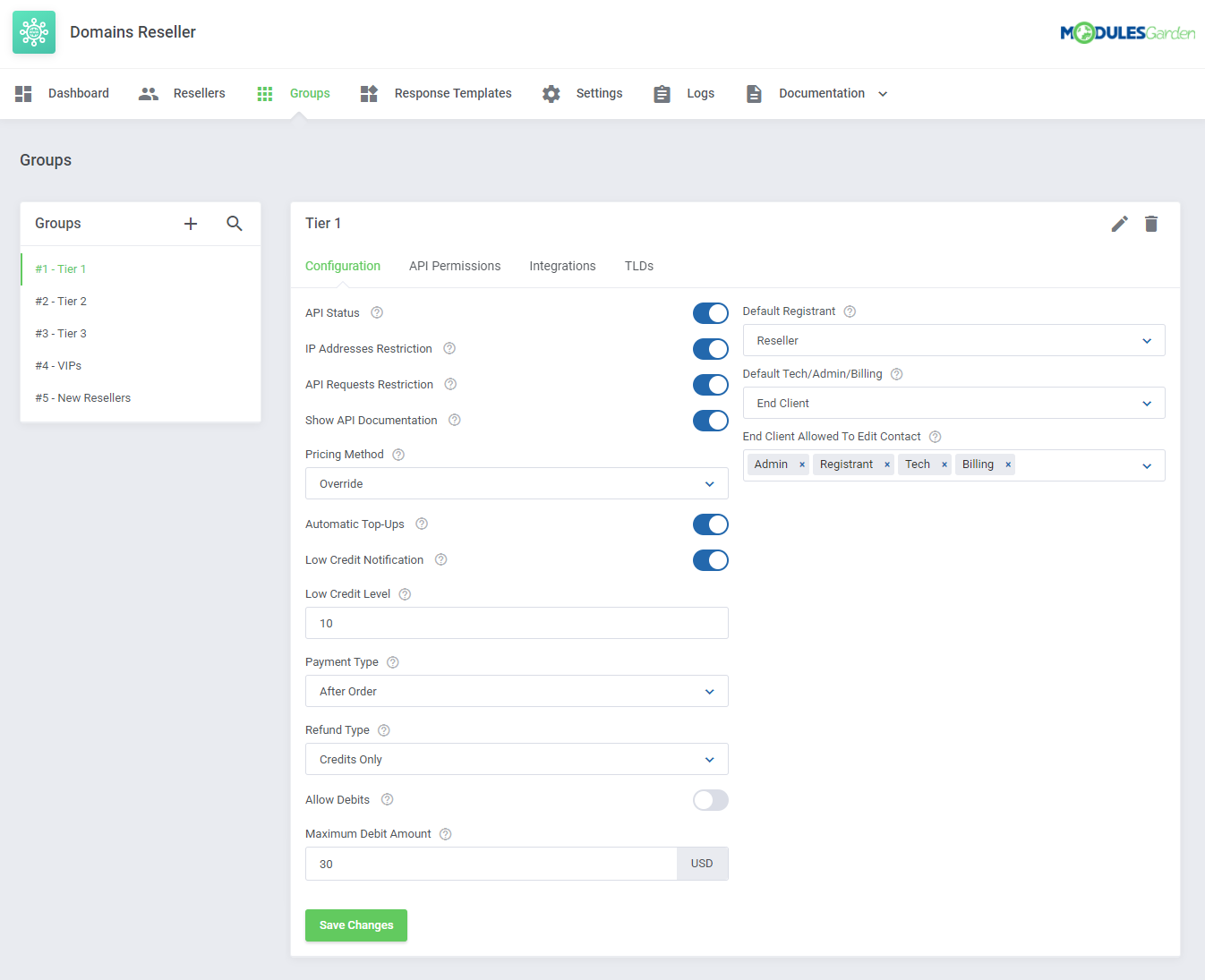 Domains Reseller For WHMCS: Module Screenshot 7